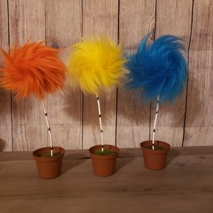 7 single Truffula trees with painted pots